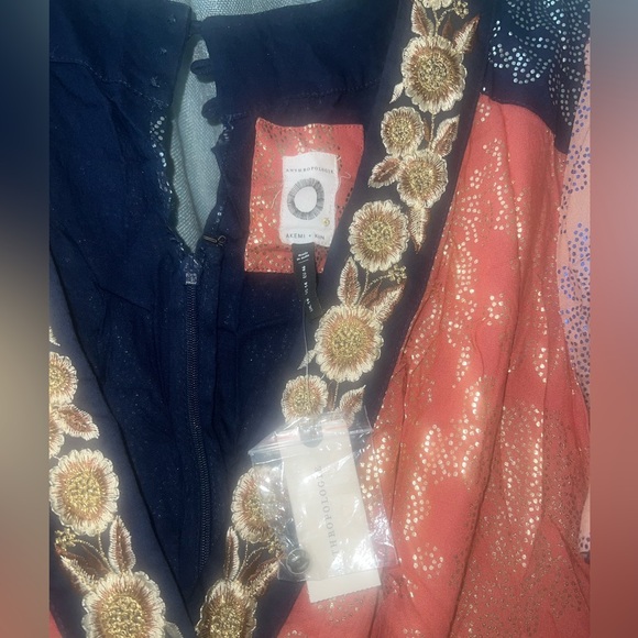 Anthropologie Akemi Coral and Gold Jumpsuit - Picture 3 of 5